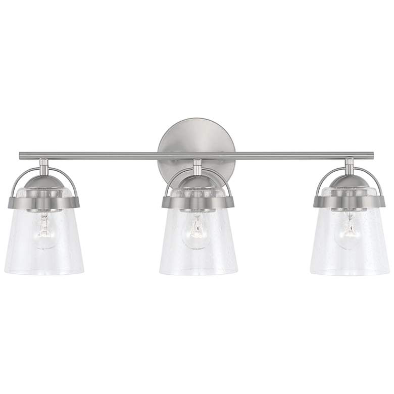 Image 2 Madison 23 1/4 inch Wide Brushed Nickel 3-Light Bath Light