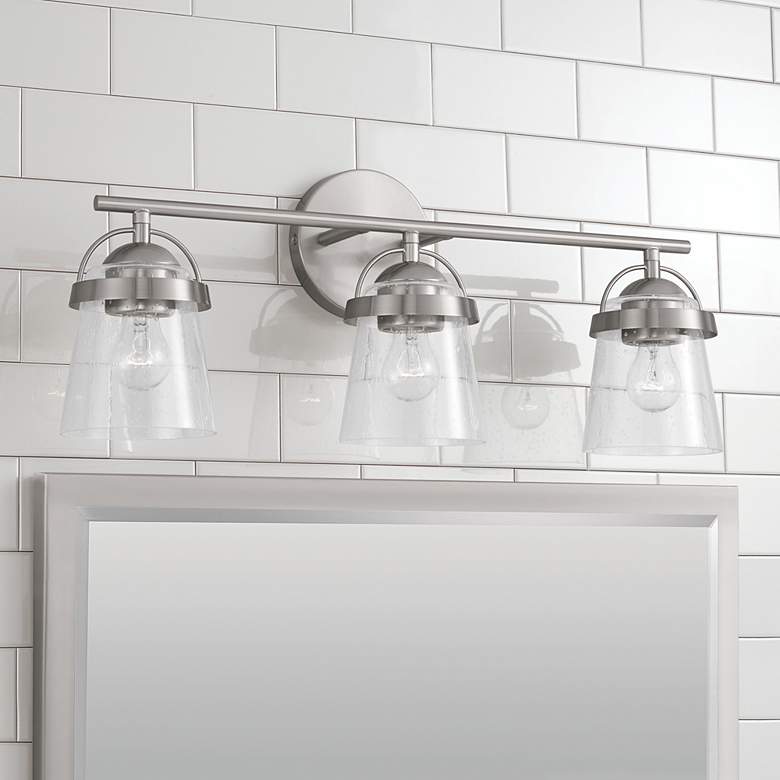 Image 1 Madison 23 1/4" Wide Brushed Nickel 3-Light Bath Light