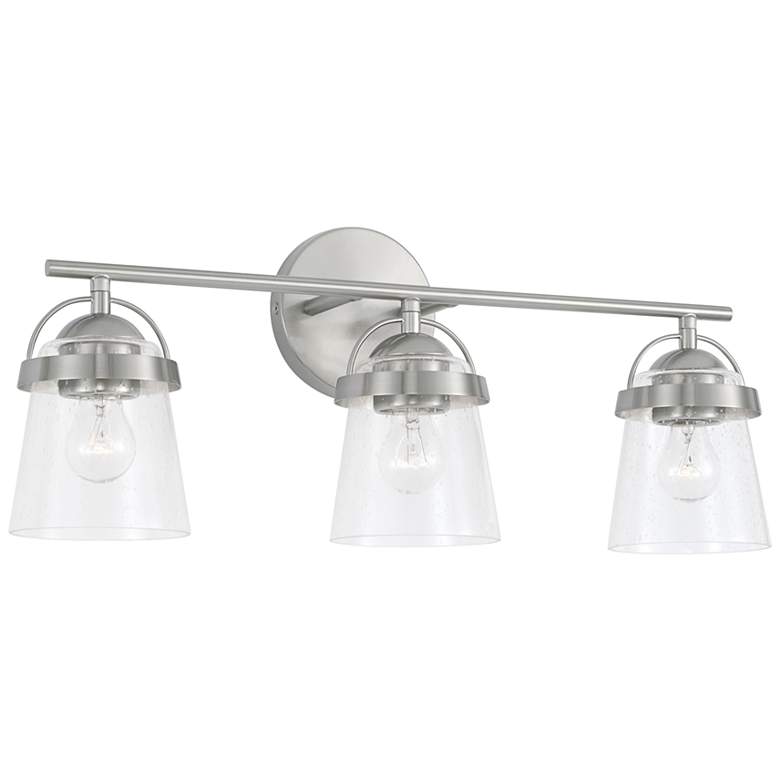 Image 4 Madison 23 1/4 inch Wide Brushed Nickel 3-Light Bath Light more views