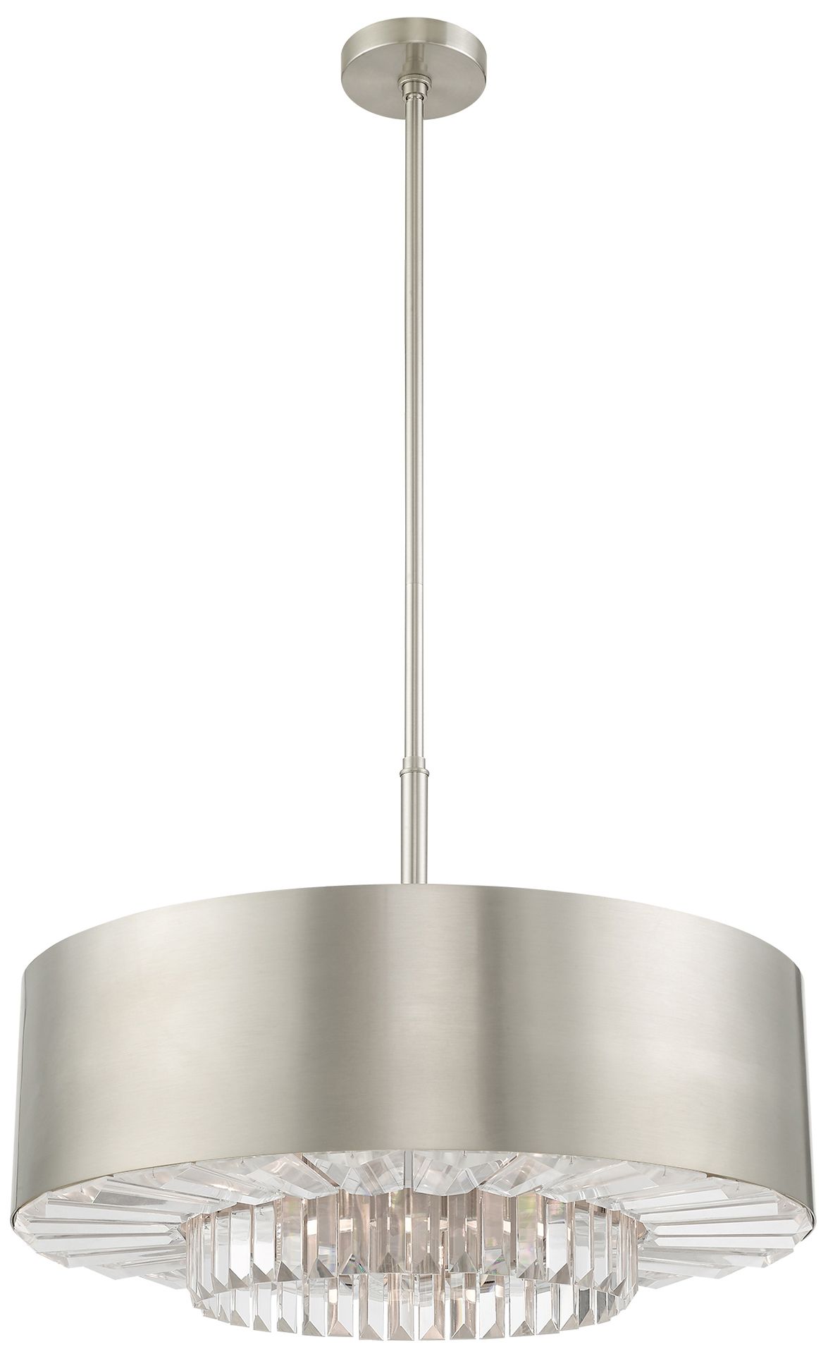 polished nickel drum pendant