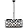 Madison 25" Wide Matte Black and Crystal 6-Light Chandelier