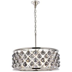 Madison 25"W Polished Nickel Pendant Light w/ Silver Shade