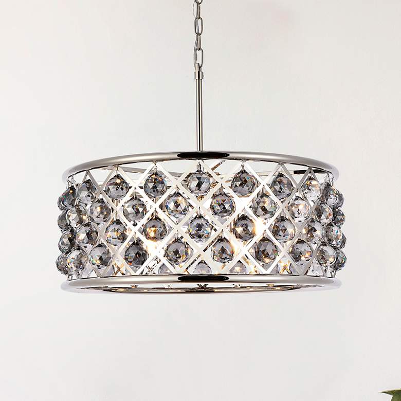 Image 1 Madison 25"W Polished Nickel Pendant Light w/ Silver Shade