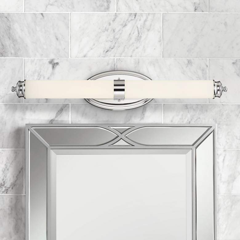 Image 1 Madison 27 1/4" Wide Chrome Metal Bar LED Bath Light