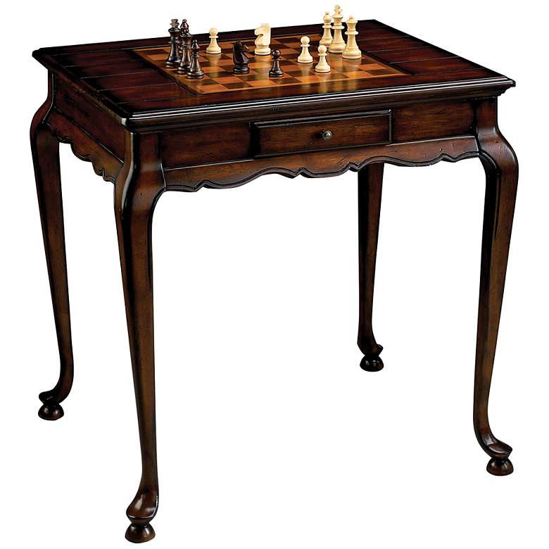Image 1 Madison 29" Wide Cherry Reversible Chess Game Table
