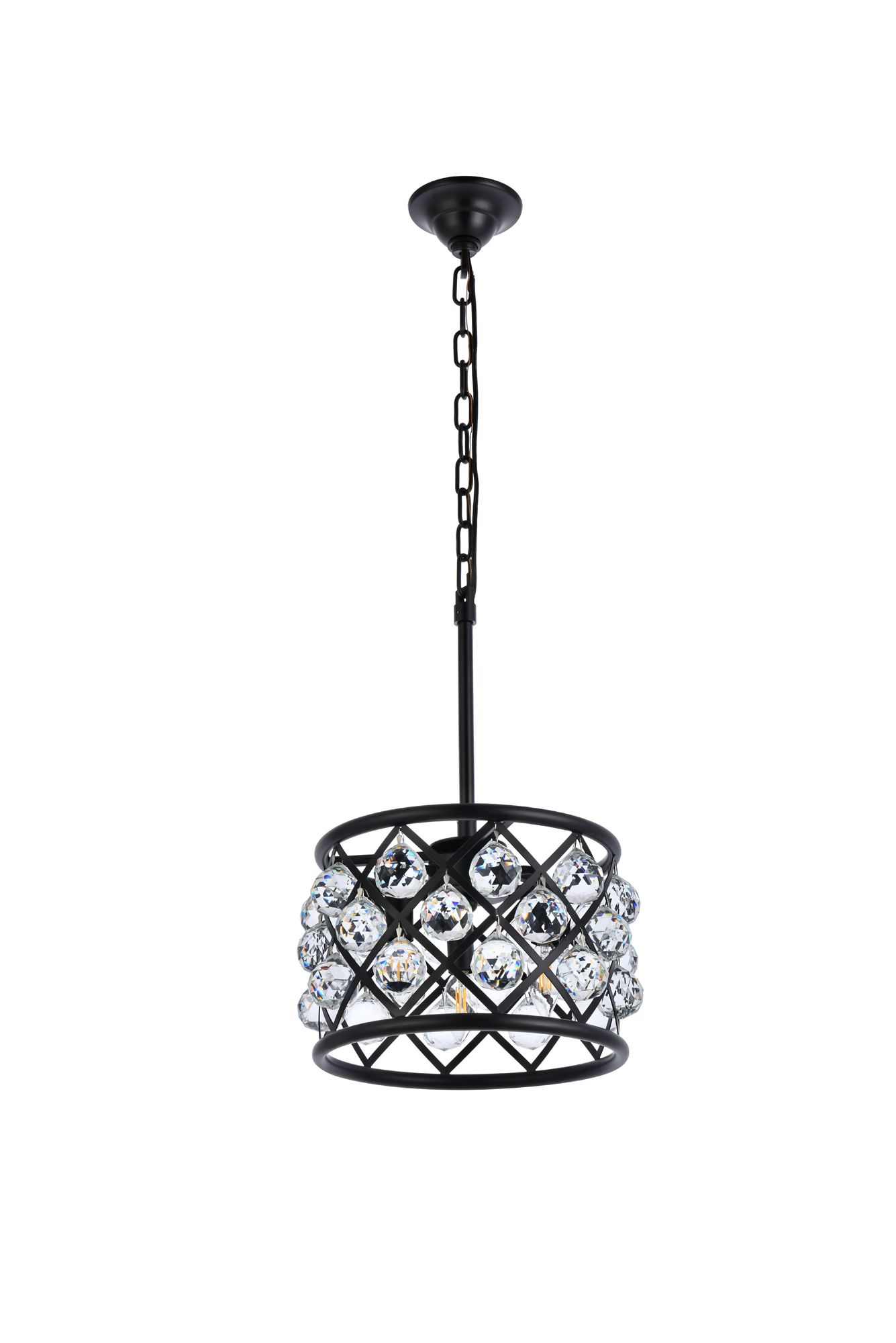 Madison 3 Lt Matte Black Pendant Clear