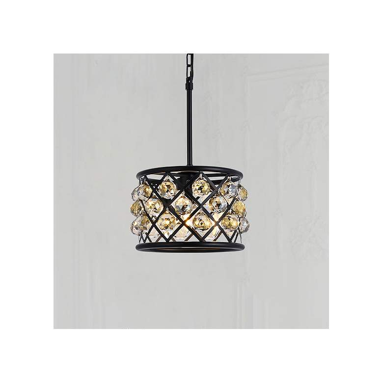 Image 1 Madison 3 Lt Matte Black Pendant Golden Teak