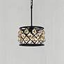 1_Madison 3 Lt Matte Black Pendant Golden Teak