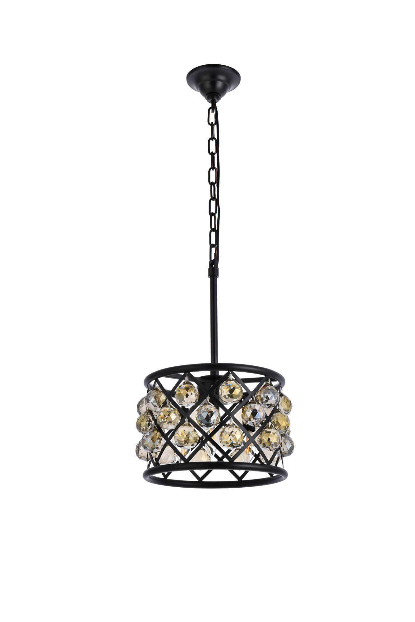 Madison 3 Lt Matte Black Pendant Golden Teak