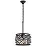 2_Madison 3 Lt Matte Black Pendant Silver Shade (Grey)