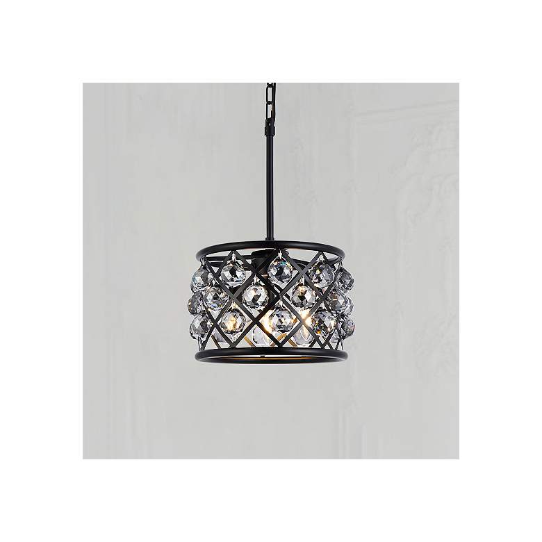 Image 1 Madison 3 Lt Matte Black Pendant Silver Shade (Grey)