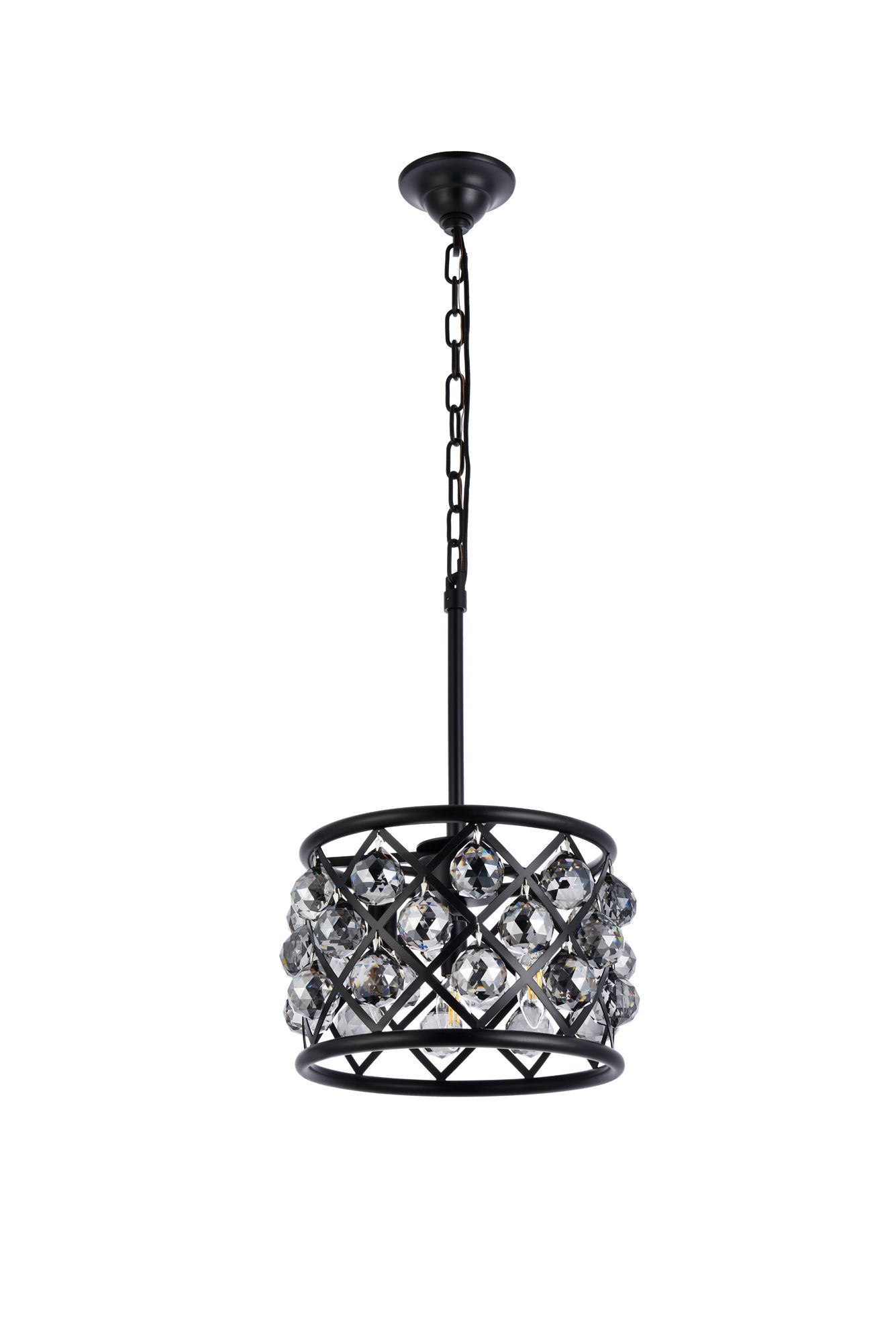 Madison 3 Lt Matte Black Pendant Silver Shade (Grey)