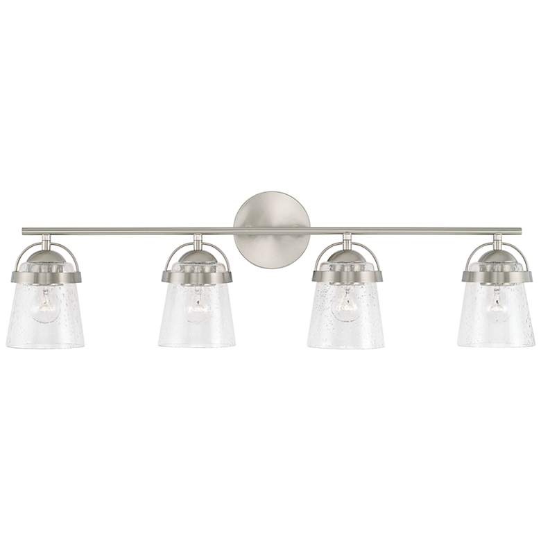 Image 2 Madison 32 1/2 inch Wide Brushed Nickel 4-Light Bath Light