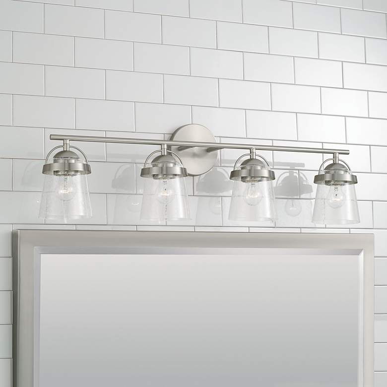 Image 1 Madison 32 1/2" Wide Brushed Nickel 4-Light Bath Light