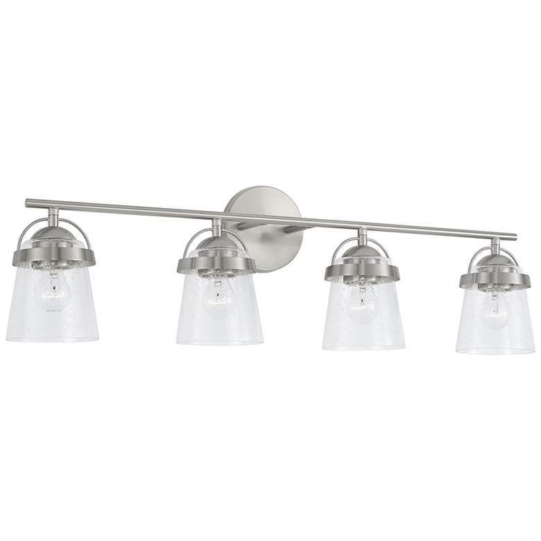 Image 4 Madison 32 1/2 inch Wide Brushed Nickel 4-Light Bath Light more views