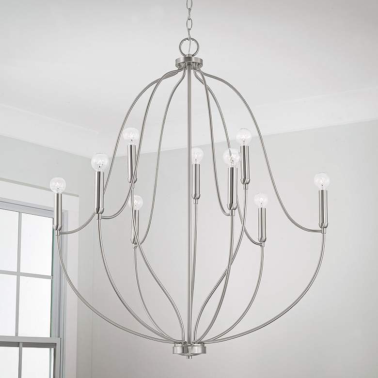 Image 1 Madison 32 1/2" Wide Brushed Nickel 9-Light Chandelier
