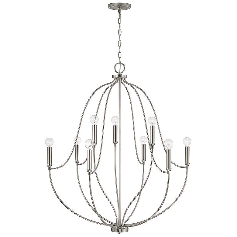 Image 4 Madison 32 1/2" Wide Brushed Nickel 9-Light Chandelier more views