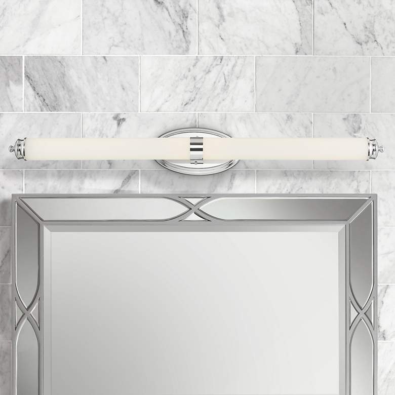 Image 1 Madison 39 1/4" Wide Chrome Metal Bar LED Bath Light