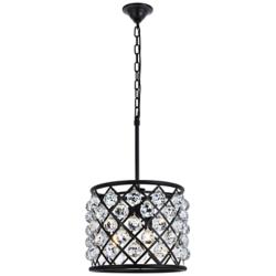 Madison 4 Lt Matte Black Pendant Clear