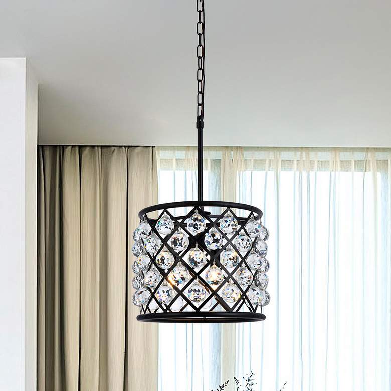 Image 1 Madison 4 Lt Matte Black Pendant Clear