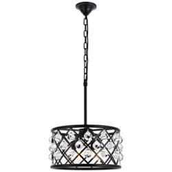 Madison 4 Lt Matte Black Pendant Clear