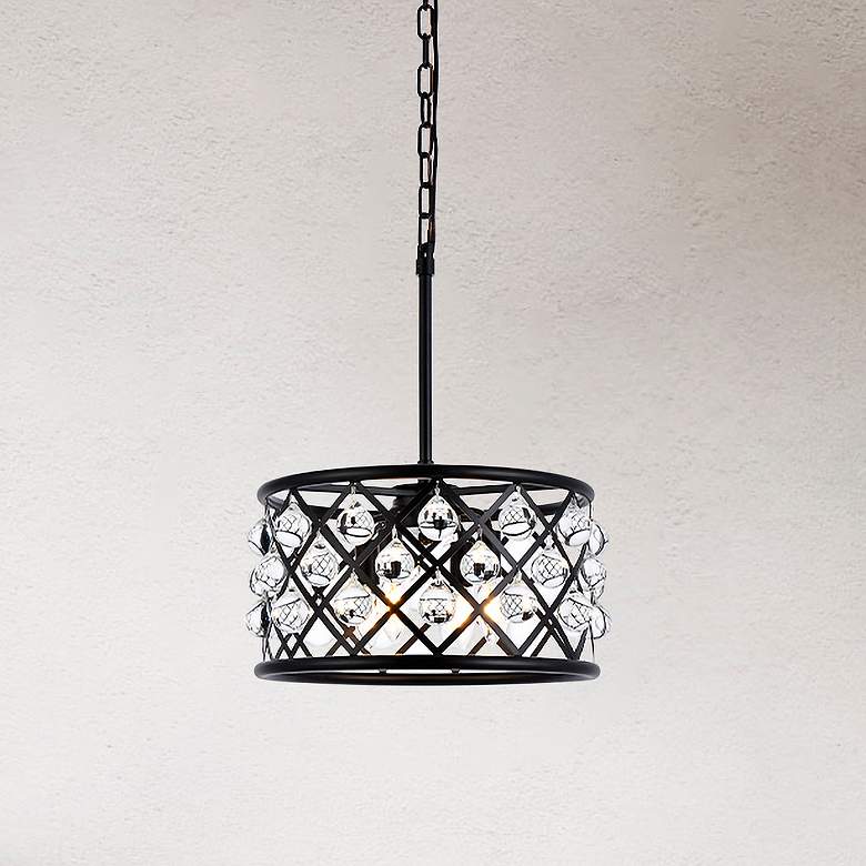 Image 1 Madison 4 Lt Matte Black Pendant Clear