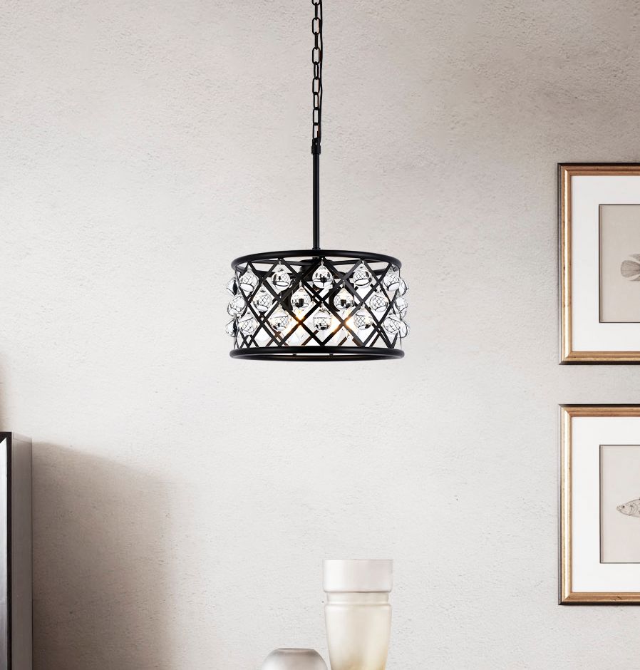 Image 3 Madison 4 Lt Matte Black Pendant Clear more views