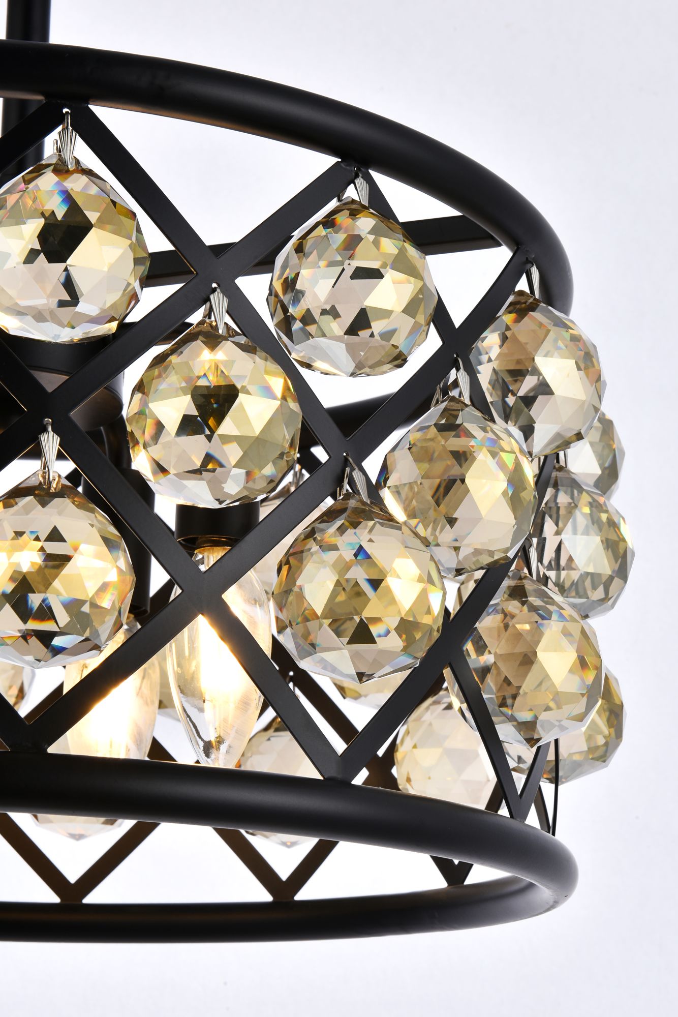 Madison 4 Lt Matte Black Pendant Golden Teak