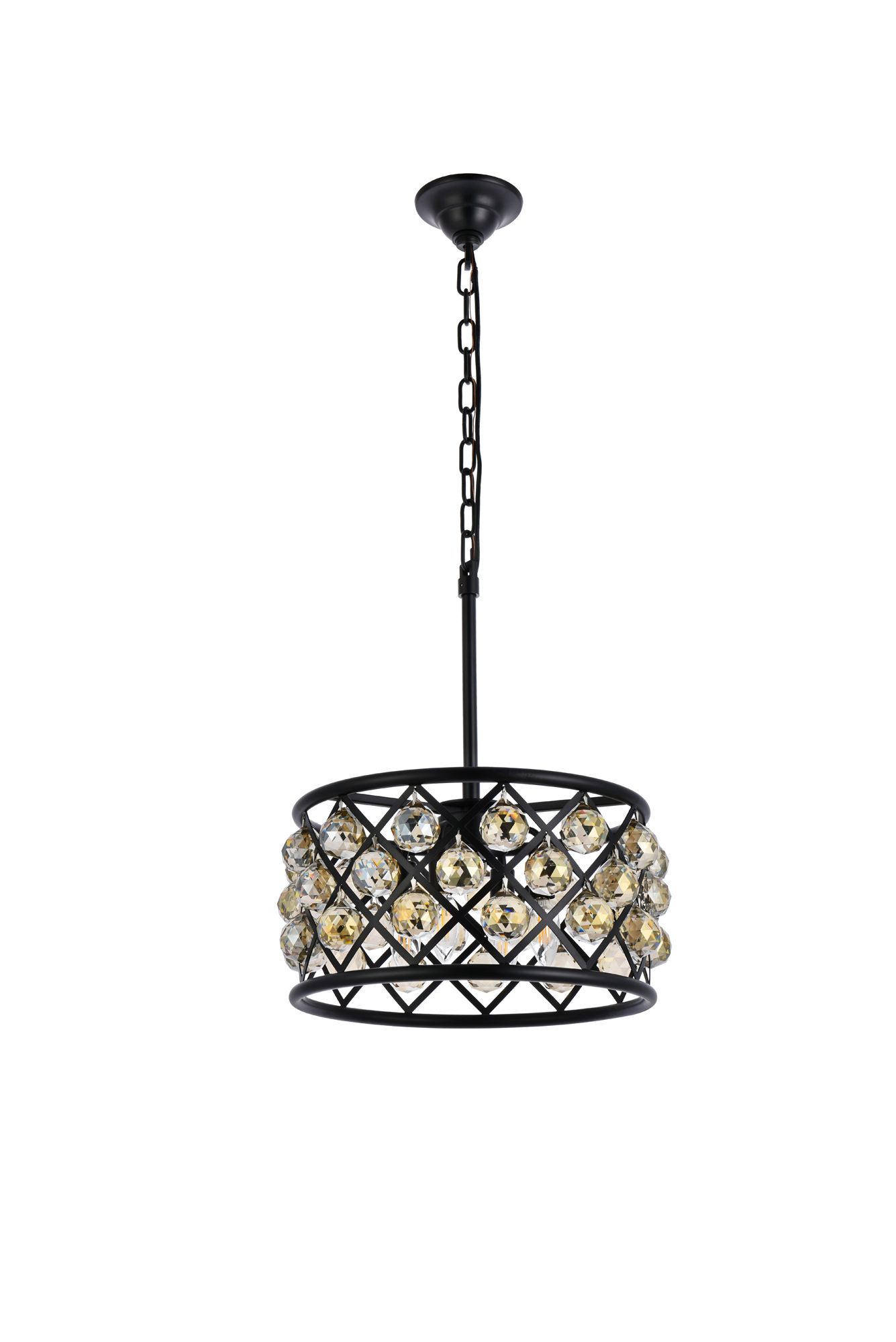 Madison 4 Lt Matte Black Pendant Golden Teak