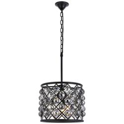 Madison 4 Lt Matte Black Pendant Silver Shade (Grey)