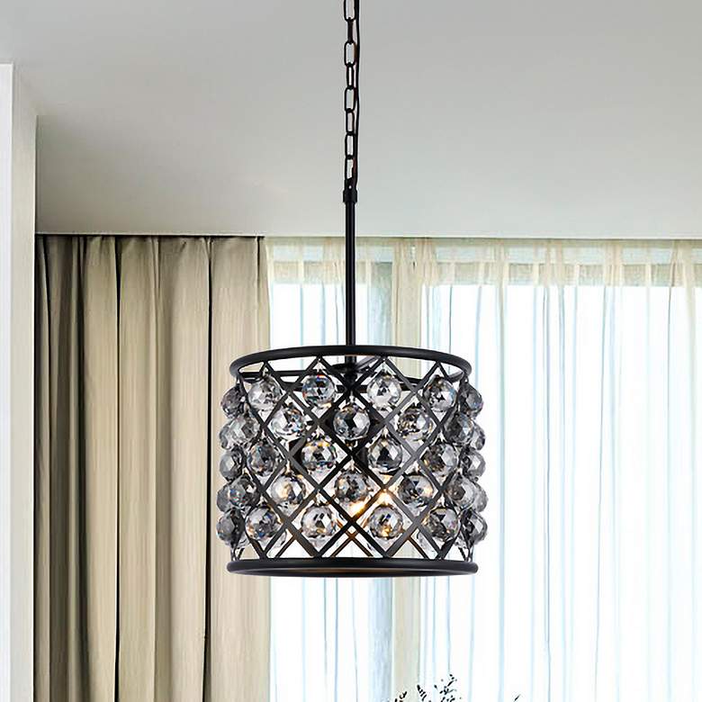 Image 1 Madison 4 Lt Matte Black Pendant Silver Shade (Grey)