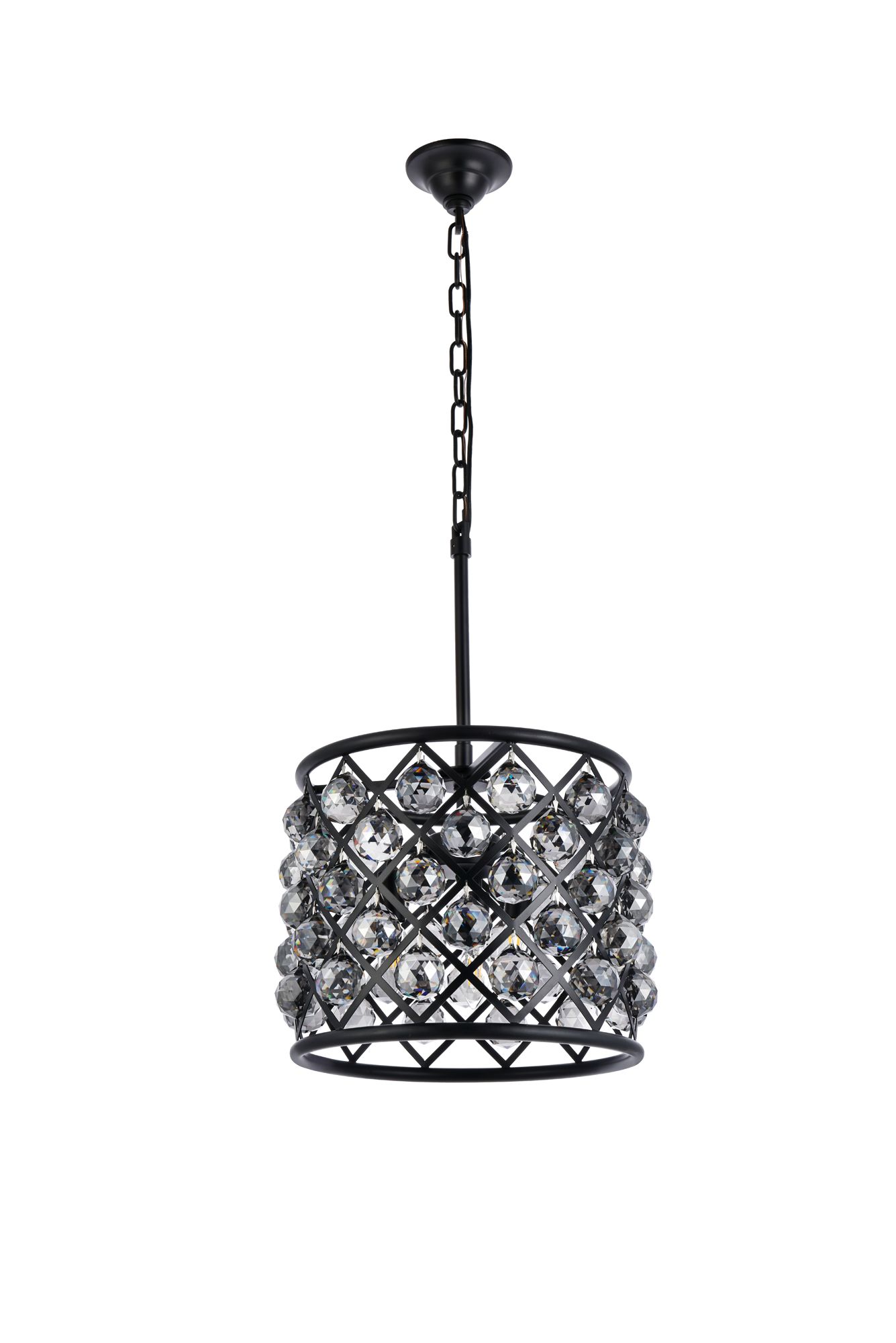 Madison 4 Lt Matte Black Pendant Silver Shade (Grey)