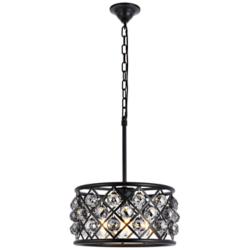 Madison 4 Lt Matte Black Pendant Silver Shade (Grey)