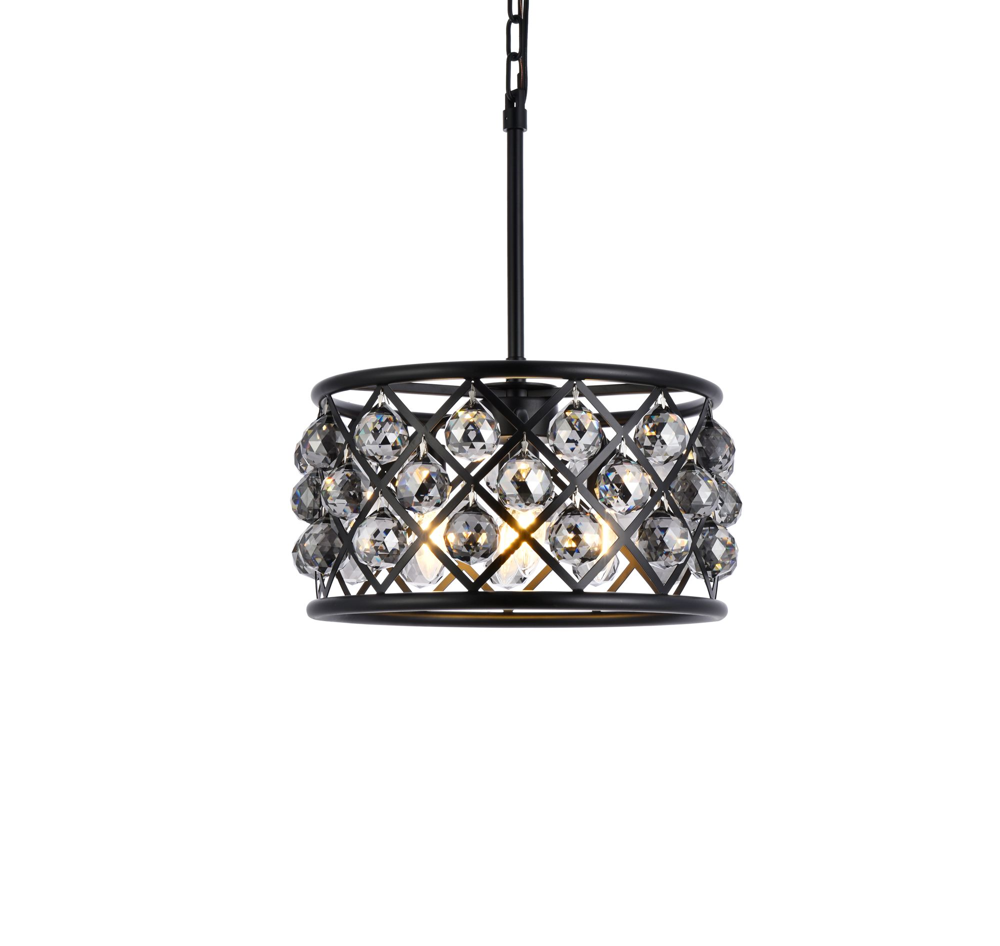 Image 3 Madison 4 Lt Matte Black Pendant Silver Shade (Grey) more views