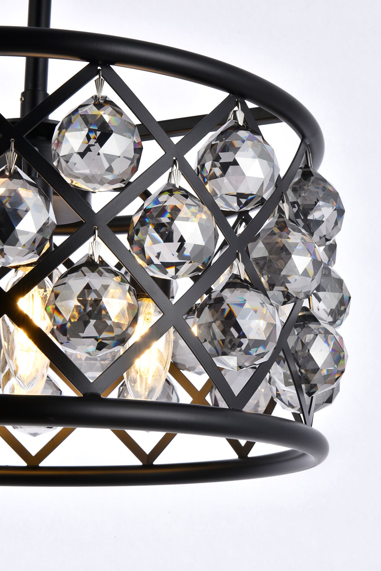 Madison 4 Lt Matte Black Pendant Silver Shade (Grey)