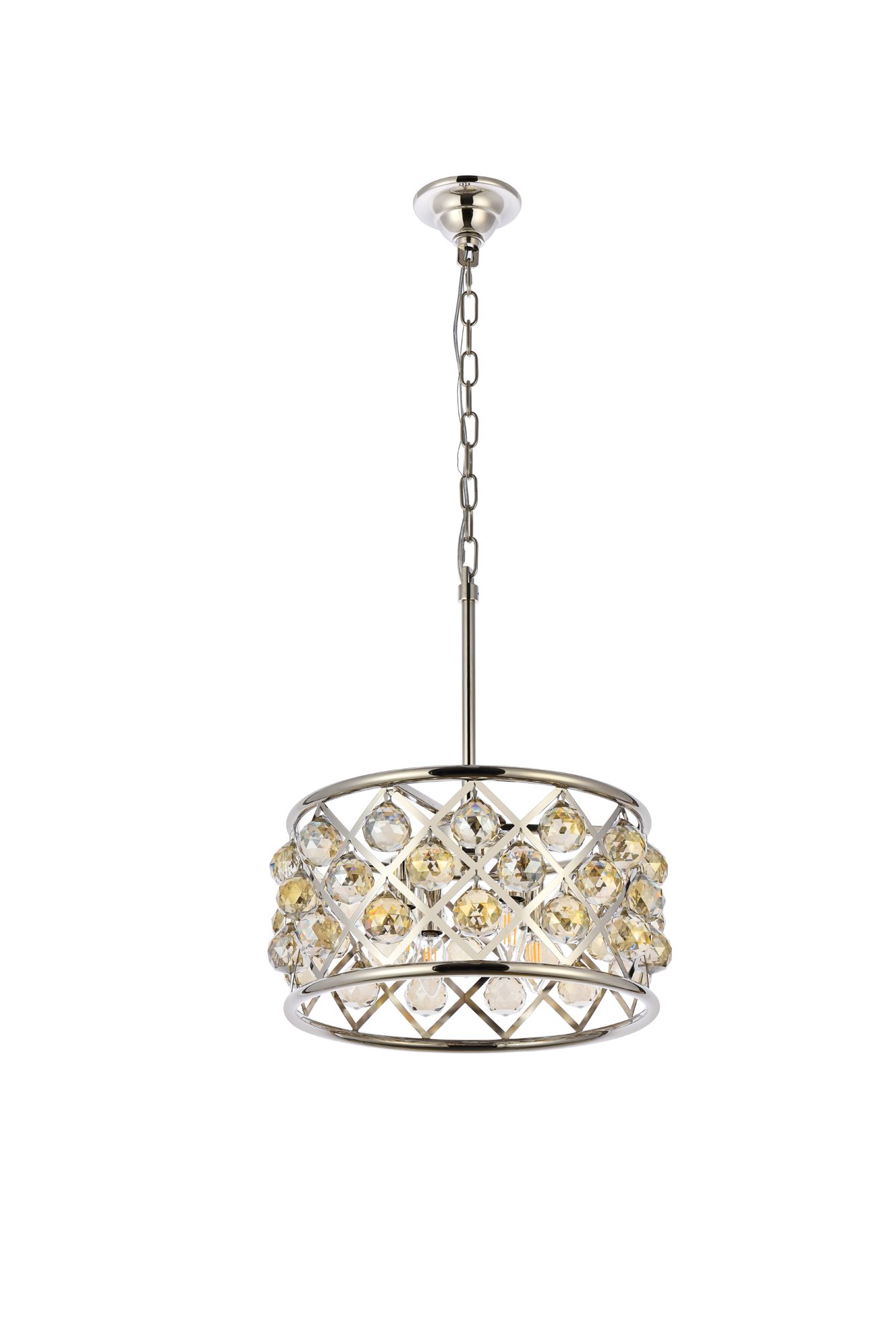 Madison 4 Lt Polished Nickel Pendant Golden Teak