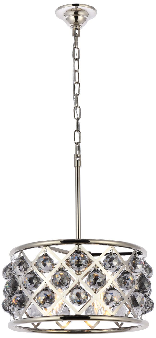 Madison 4 Lt Polished Nickel Pendant Silver Shade (Grey)