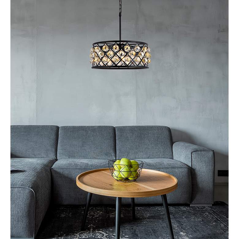 Image 3 Madison 5 Lt Matte Black Chandelier Golden Teak more views