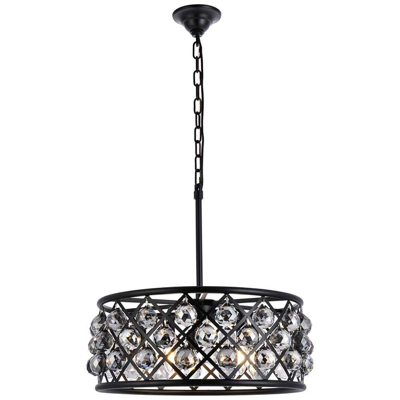 Image 1 Madison 5 Lt Matte Black Chandelier Silver Shade (Grey)