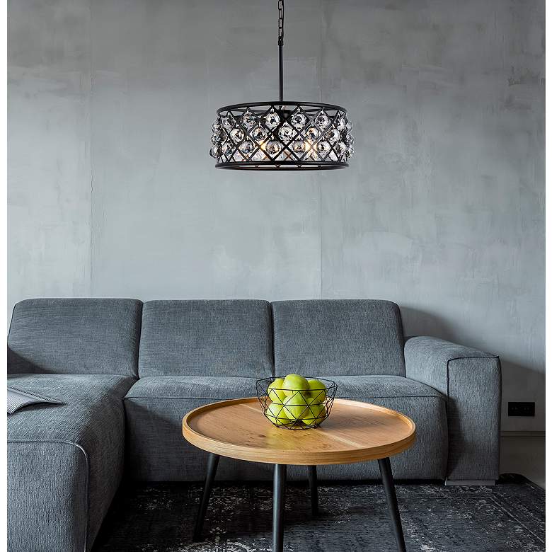 Image 3 Madison 5 Lt Matte Black Chandelier Silver Shade (Grey) more views