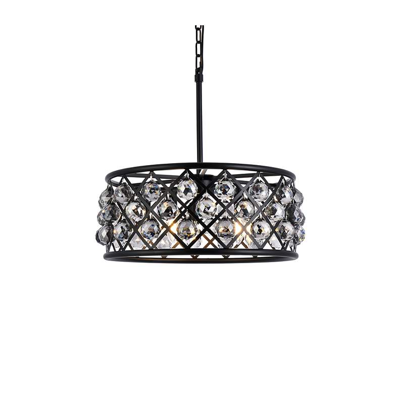 Image 4 Madison 5 Lt Matte Black Chandelier Silver Shade (Grey) more views