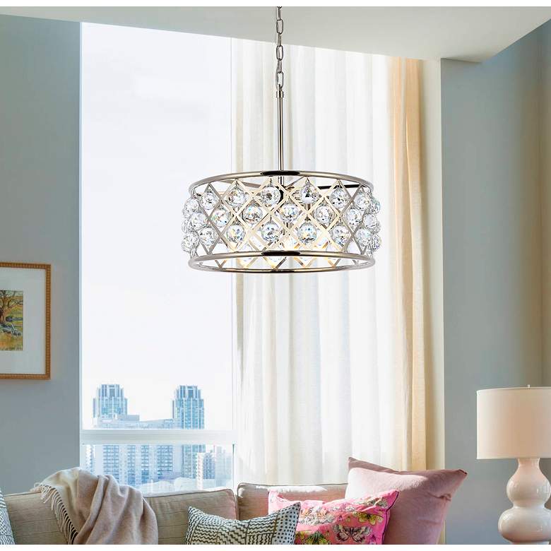 Image 3 Madison 5 Lt Polished Nickel Chandelier Clear more views