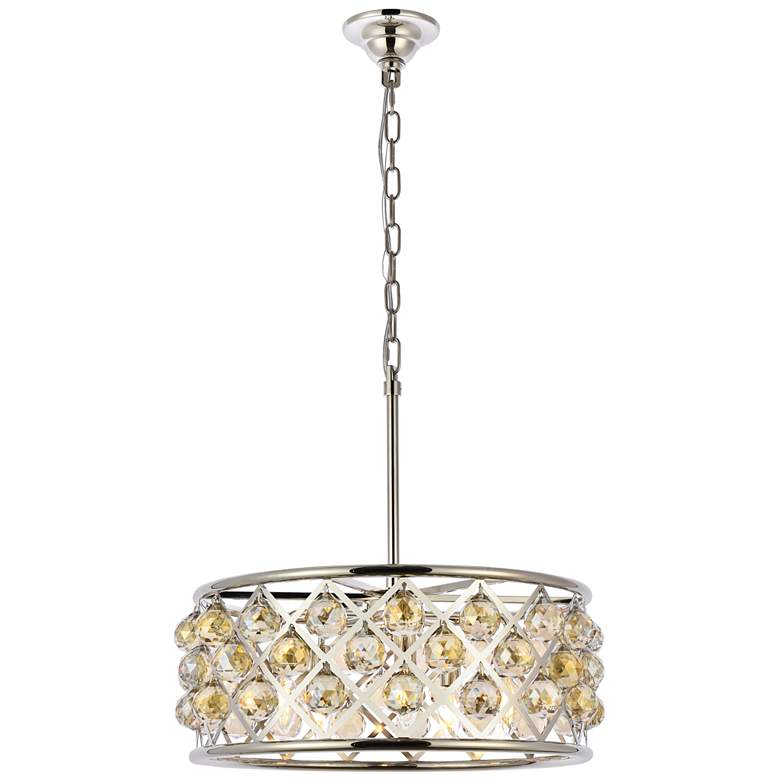 Image 1 Madison 5 Lt Polished Nickel Chandelier Golden Teak