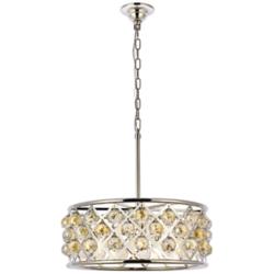 Madison 5 Lt Polished Nickel Chandelier Golden Teak