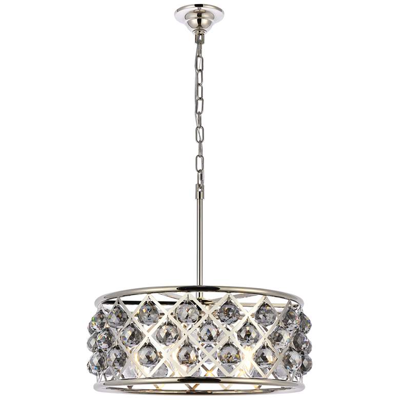 Image 1 Madison 5 Lt Polished Nickel Chandelier Silver Shade (Grey)