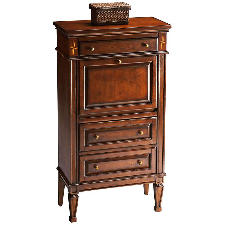 Image 1 Madison 52 inch High Cherry Finish Secretary Cabinet