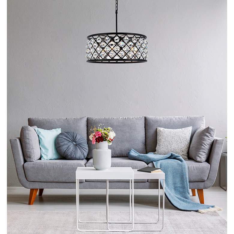 Image 3 Madison 6 Lt Matte Black Chandelier Clear more views