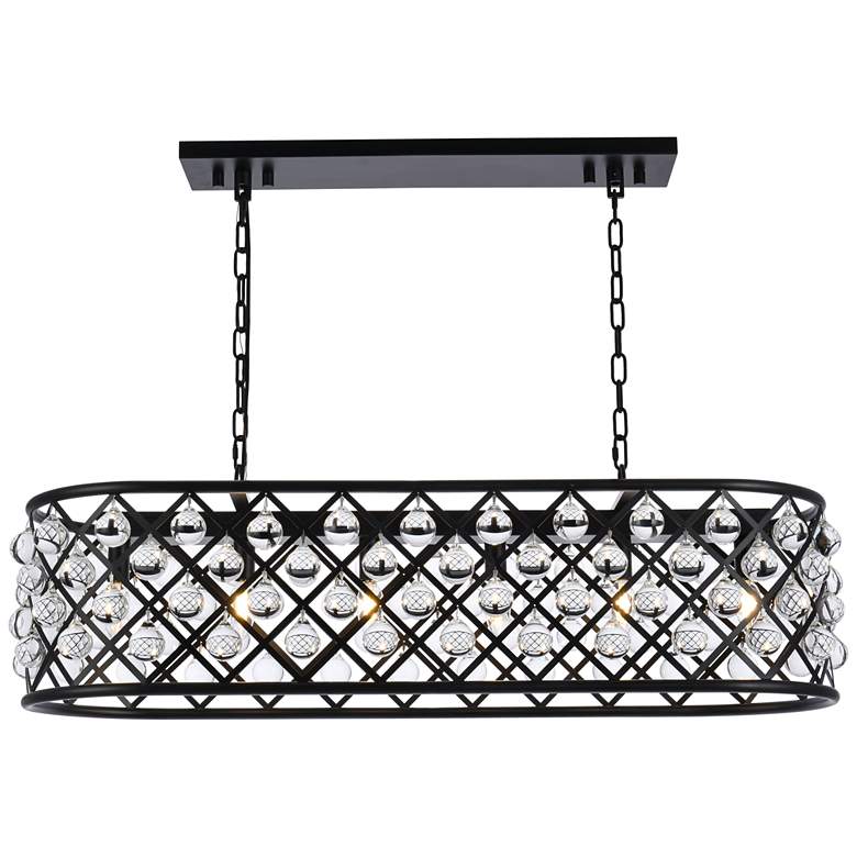 Image 1 Madison 6 Lt Matte Black Chandelier Clear