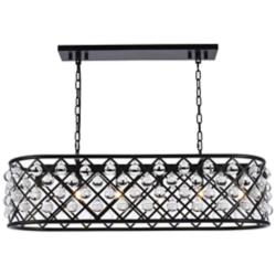 Madison 6 Lt Matte Black Chandelier Clear