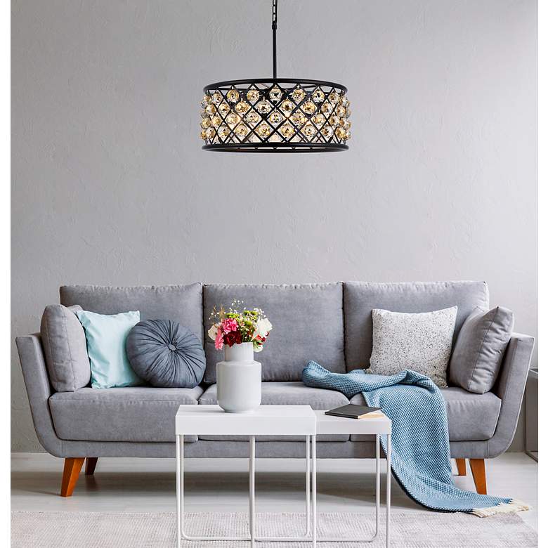 Image 3 Madison 6 Lt Matte Black Chandelier Golden Teak more views
